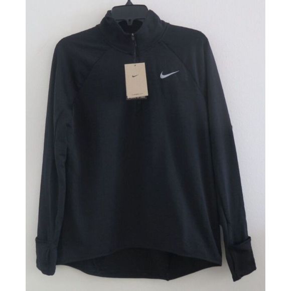 Nike DD6799 010 Women's Sz L Black Therma-FIT Element 1/2-Zip Running Jacket $85 - Picture 1 of 9